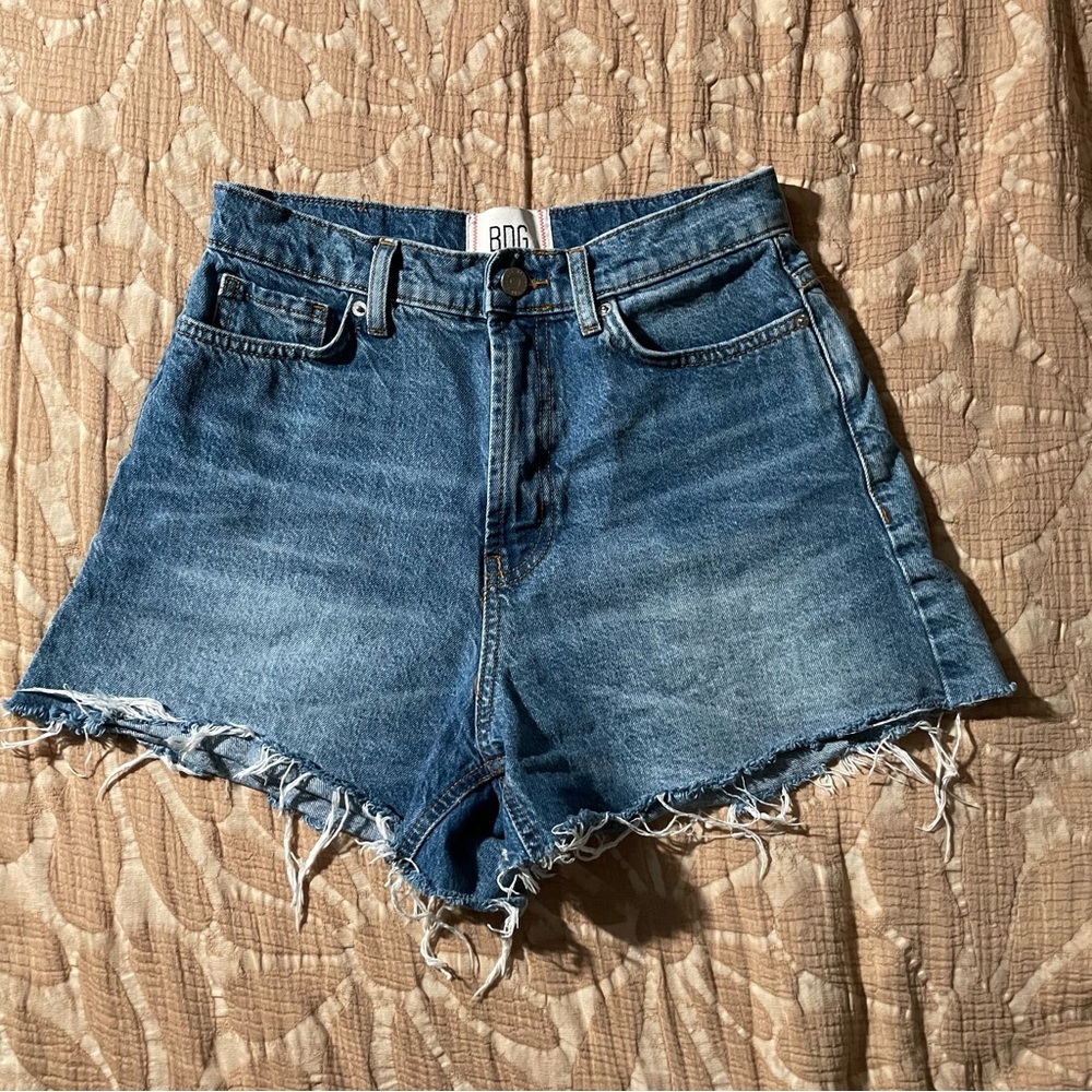 BDG Blue Jean Shorts High-Waisted Distressed